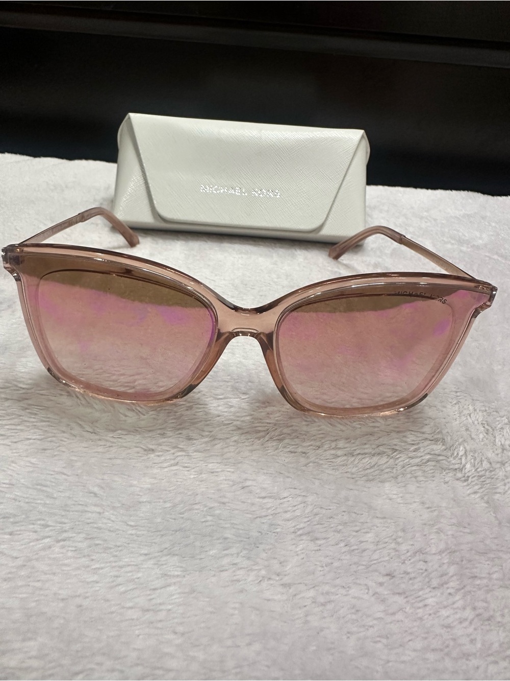 Michael Kors Translucent Pink Gradient Square Sunglasses - Picture 2 of 7